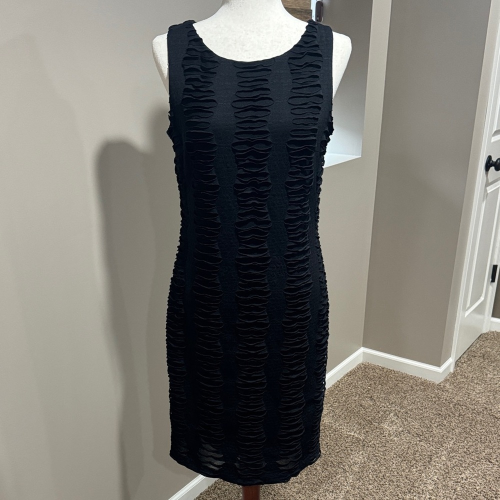 Frank Lyman Design Black Textured Mini Dress